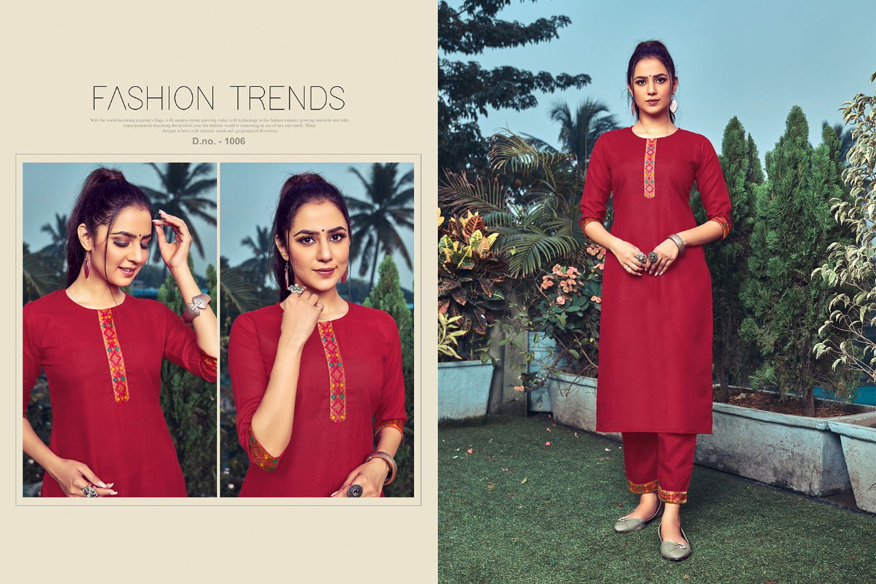 Vff Life Style Ethnic Wear Designer Cotton Latest Kurti With Bottom Collection